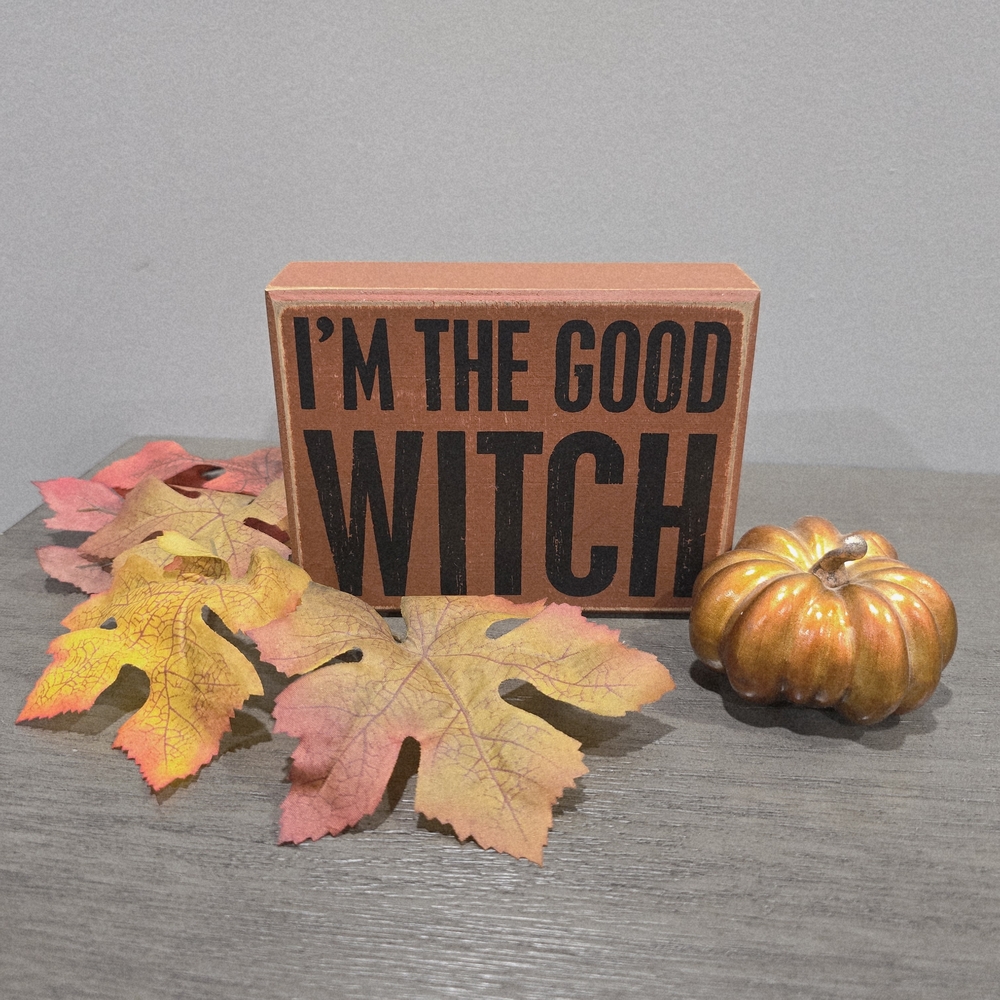 Decorative Sign with Autumn Leaves and Pumpkin